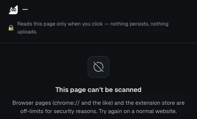 Contrast Checker side panel scanning a page and listing text pairs that fail WCAG contrast